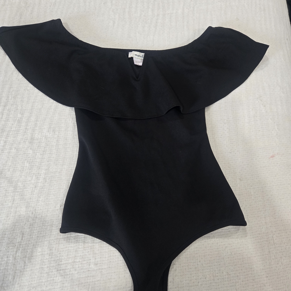 Elegant Off-Shoulder Black Bodysuit